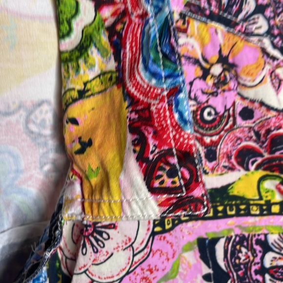 Serengeti Light Weight patchwork lady print jean jacket style shacket, size L - Picture 9 of 10